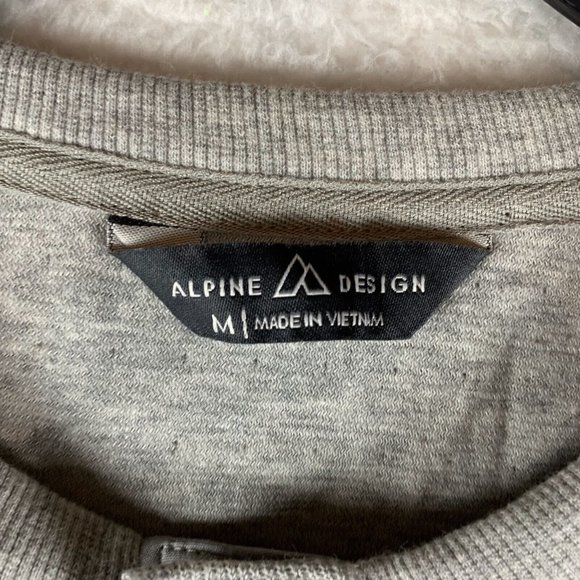 Alpine Design T-Shirt Mens Medium‎ Gray 100% Cotton Henley Alpine Design 7236 - Picture 3 of 8